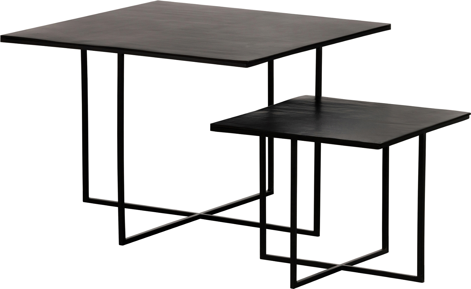 Elegant sidebordssæt i metal fra Woood – Mørkebrun charme