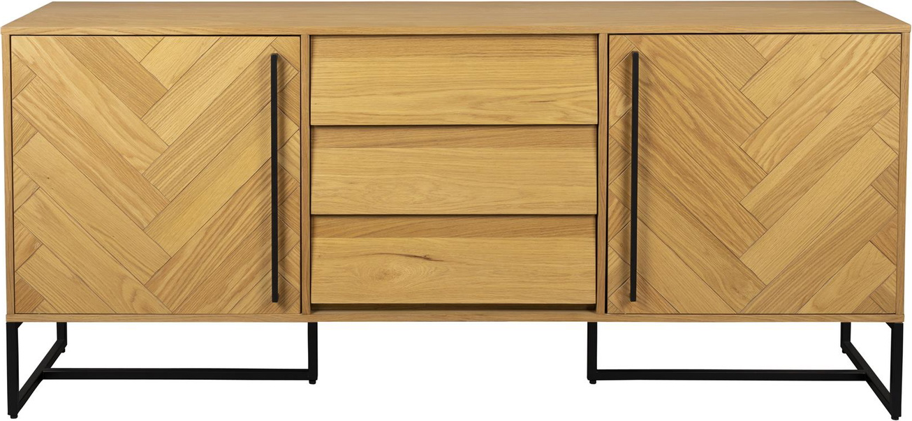 Skænk Dutchbone Class Mørk Sand Lakeret Egfinér Og Stål 180   45   80 Cm