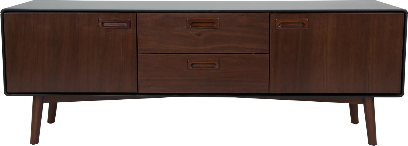 Skænk Dutchbone Juju Antracit Valnødfiner Og Egetræ H53 B150 L398 Cm Mat Sort Stel