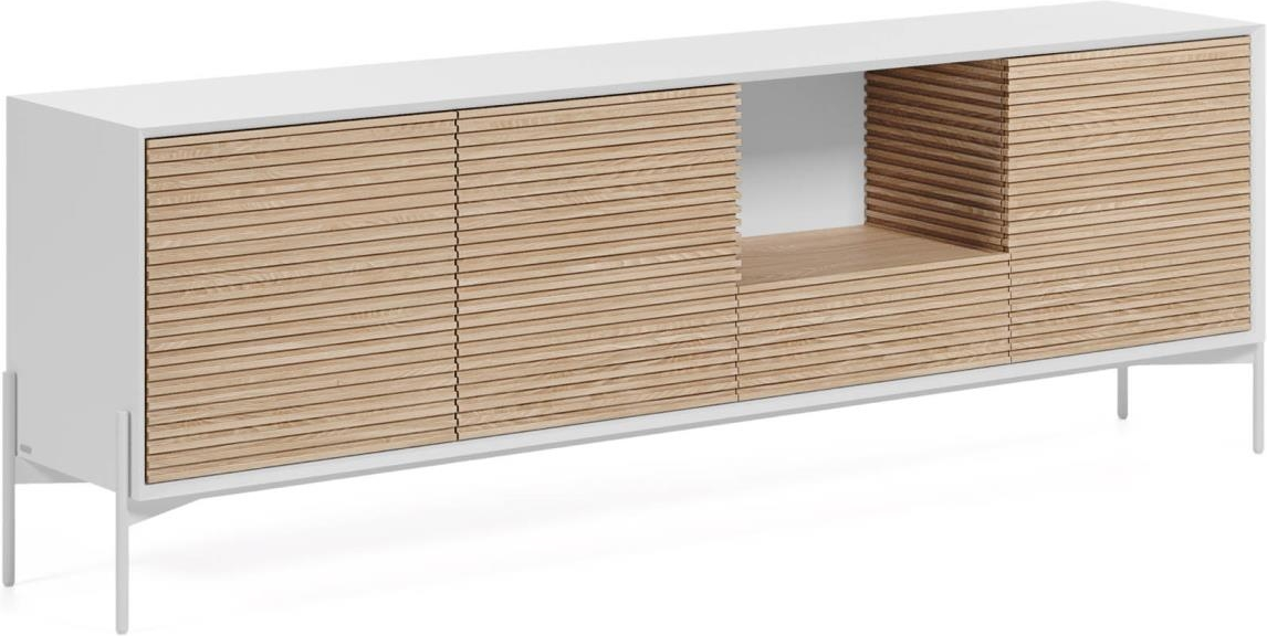 Skænk Marielle Kave Home H69xb207xd40 Cm Moderne Nordisk Asketræ Hvid Med Døre Skuffe