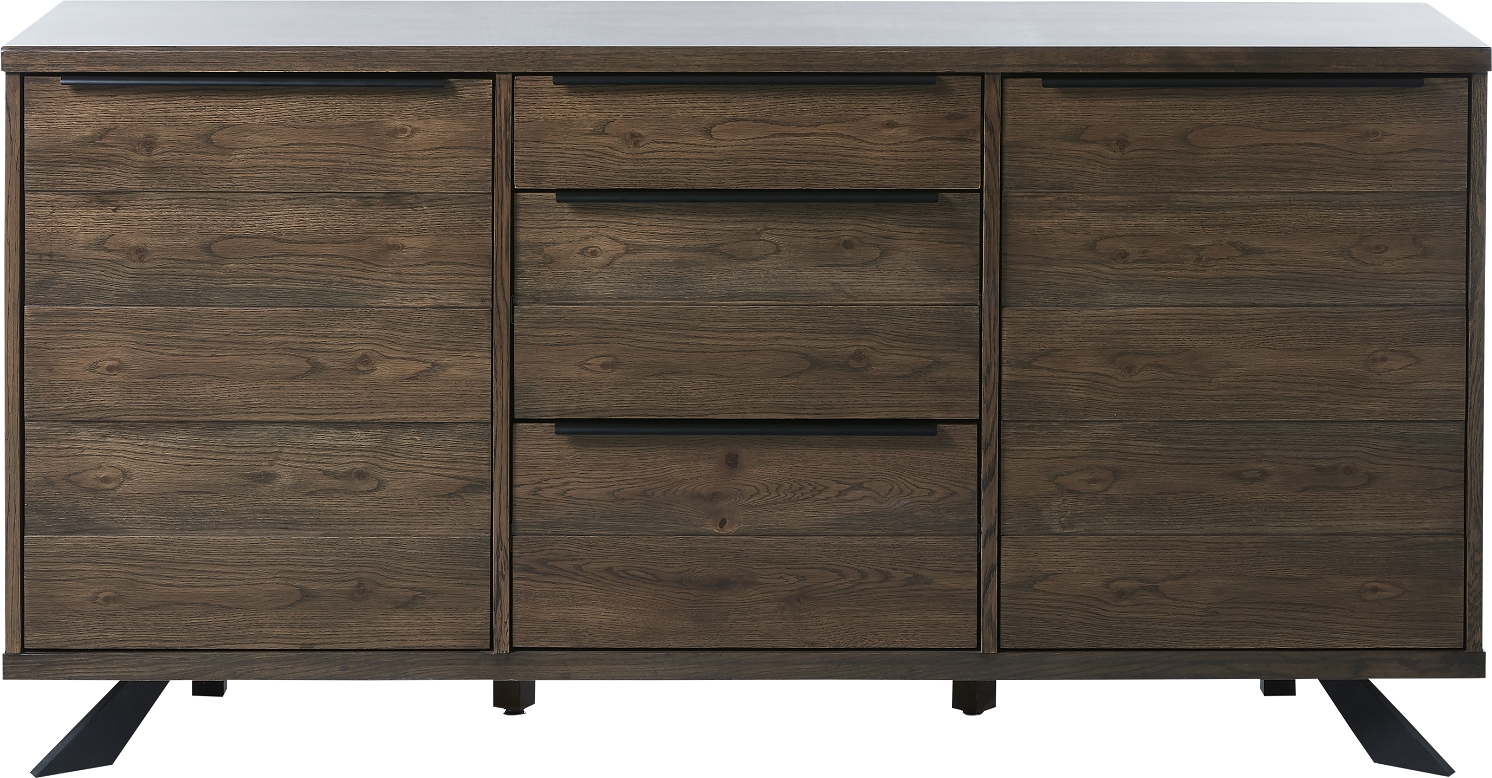 Skænk Nordique Design Arno   Opbevaringsskænk   Røget Egefiner   Sorte Metalben   H85ã 45ã 170 Cm
