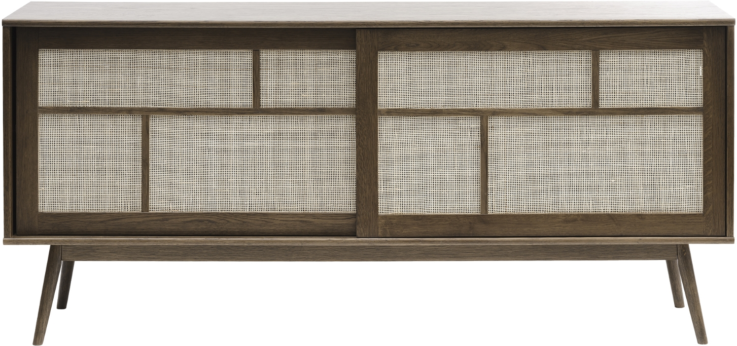 Skænk Nordique Design Barrali Røget Eg   Rattan 80x45x180 Cm