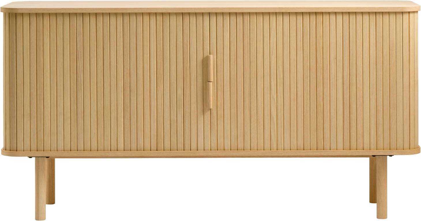 Skænk Nordique Design Cavo H76xb160xd45 Cm Natur Egetræ Sideboard Med Ribbet Mdf-front Og Justerbare Hylder