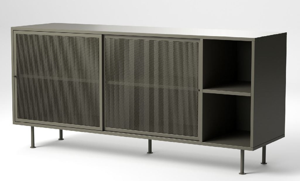 Skænk Nordique Design Veep Opbevaring Olivengrøn Metal 160x45x75 Cm