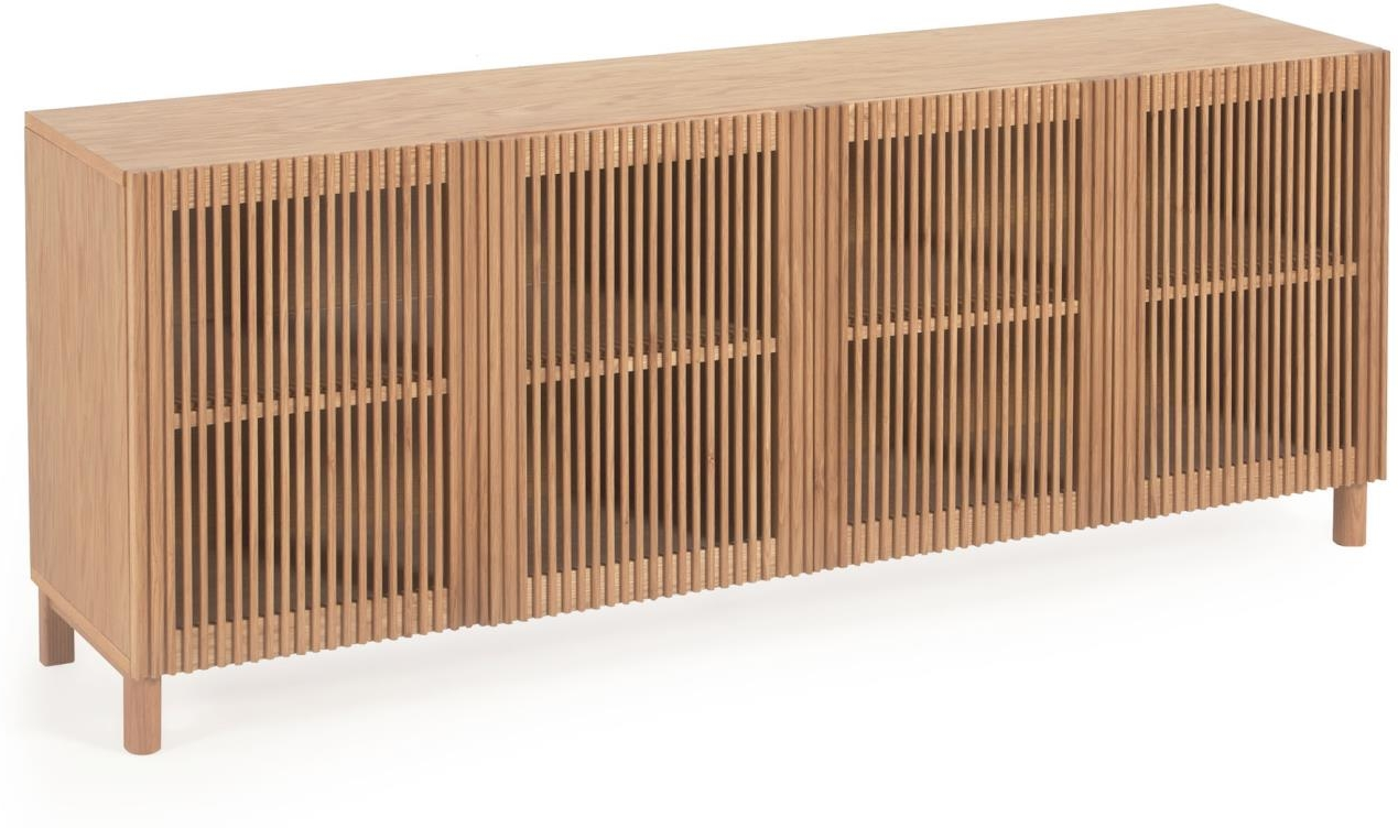 Skænk Sideboard Kave Home Beyla Lakeret Natur Egetræ L180 D42 H71 Cm