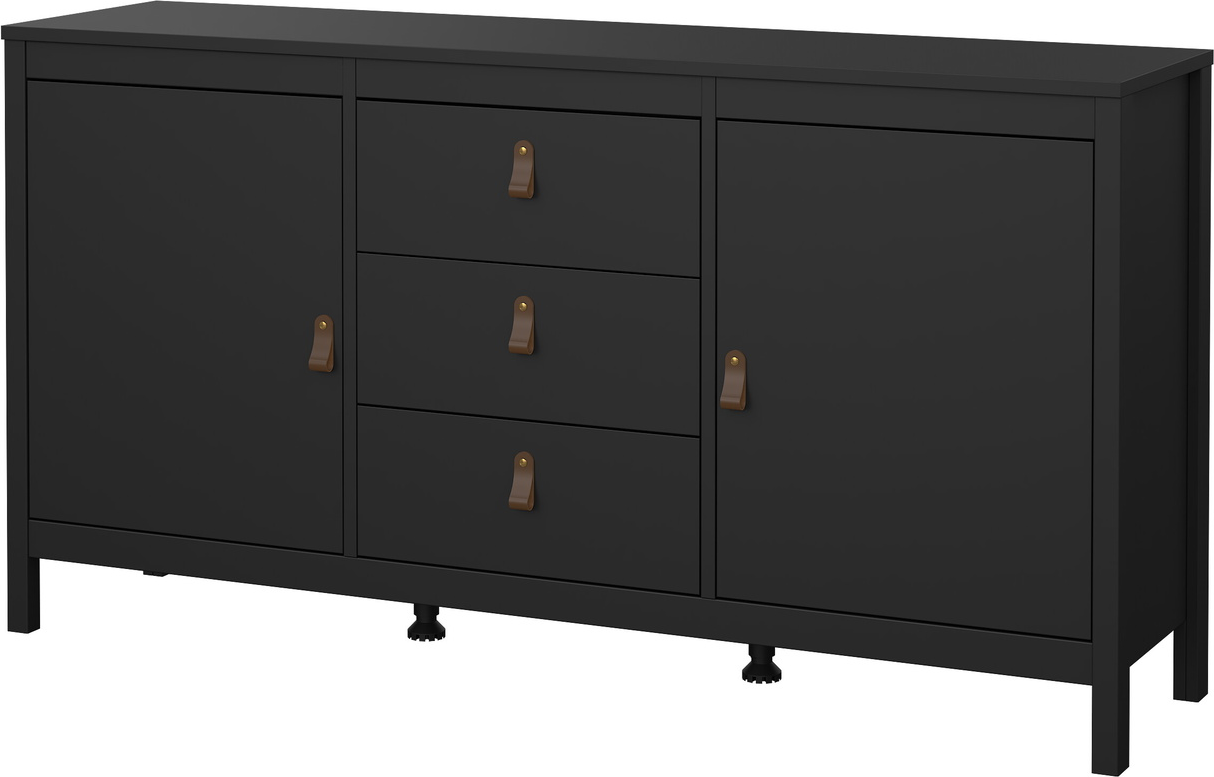 Skænk Sideboard Vesterholm Lunor  Mat Sort    Døre     Skuffer  B151 H80 D38 Cm  Dansk Fsc