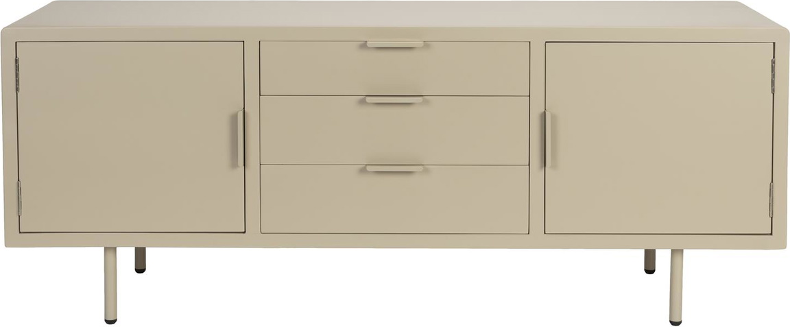 Skænk Studio White Kos Stenlysgrå 55x140x40 Cm Mdf Finér Med   Skuffer