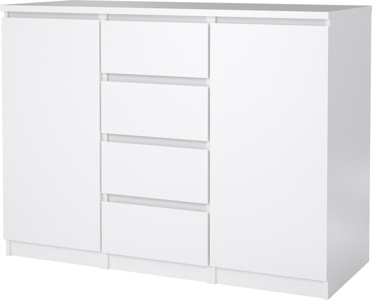 Skænk Vesterholm Naia Hvid Højglans Vægmonteret   Låger   Skuffer H90 7ã B120 8ã D50 Cm Fsc