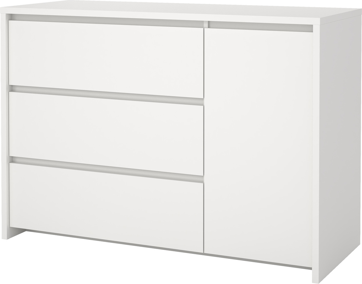 Skænk Vesterholm Next  Hvid Foliefinish    Skuffer Og   Dør Med   Justerbare Hylder  Vægmonteret  Fsc  H84ã B119ã D48 Cm