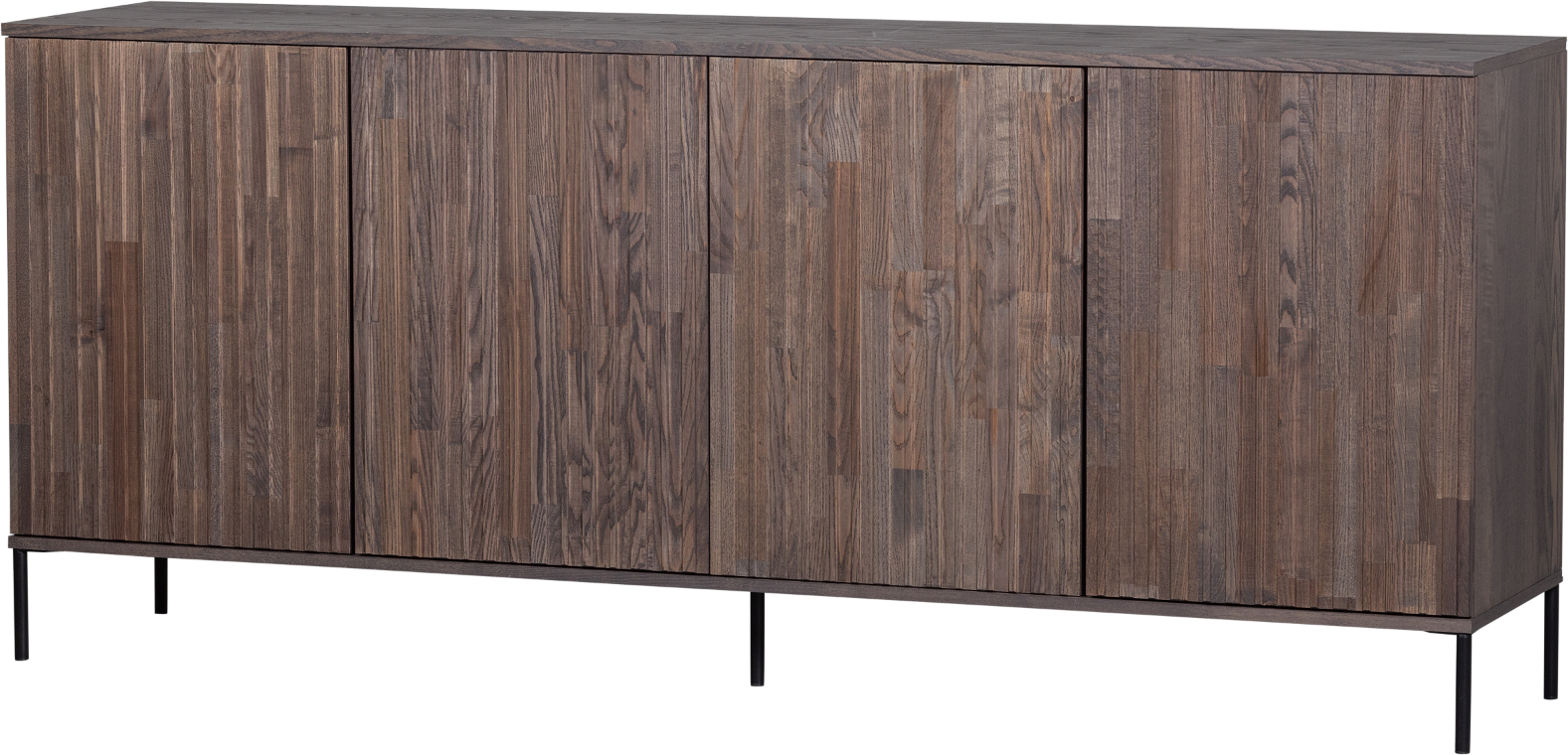 Elegant Woood Gravure Skænk i Espresso Askefiner 200 cm