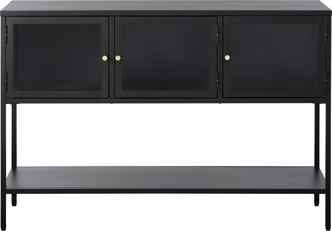 Skænk  -dørs Nordique Design Carmel Sort Guld Højbenet H88xb132xd40 Cm