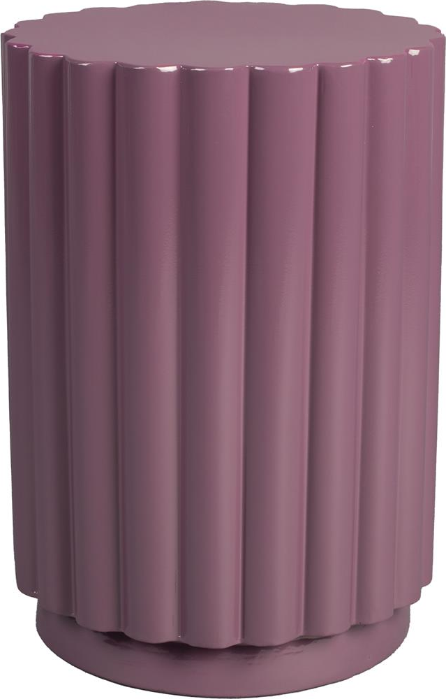 Skammel Dutchbone Camila   Retro Stofskammel Puf Med Valnødfiner Bordplade ø32ã H45 Cm Mørkegrå