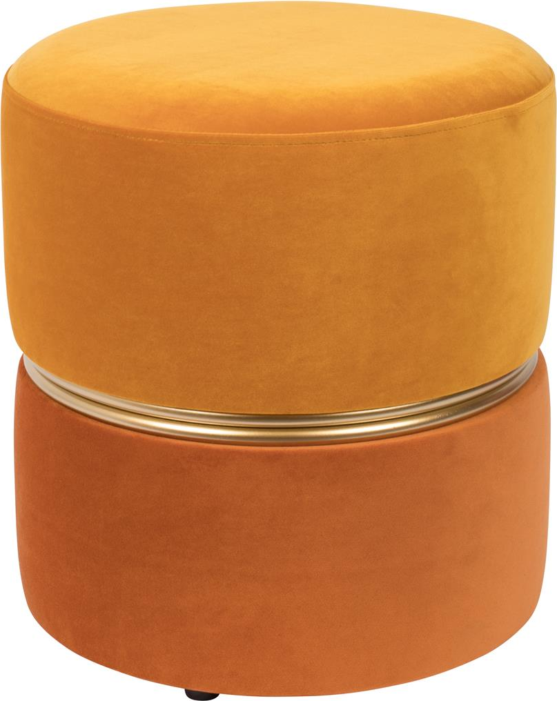 Elegant lysebrun skammel med guldring fra Studio White