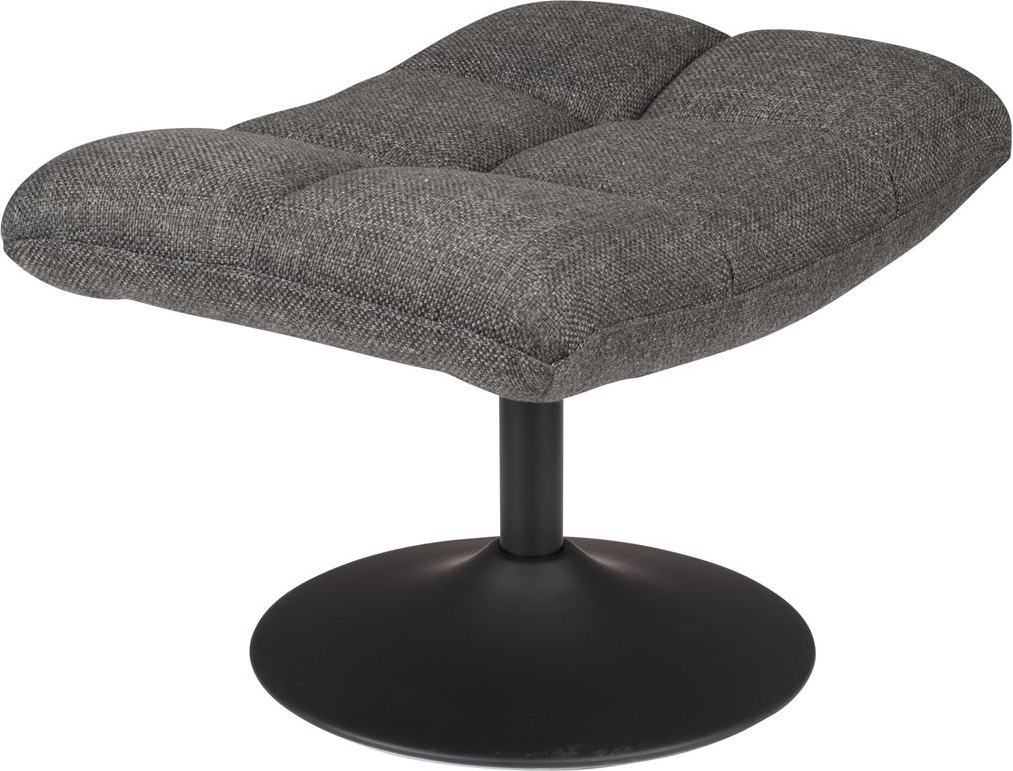Skammel Taburet Dutchbone Hocker Askegrå Drejelig   Stof Og Stål H46ã B67ã L51   Cm