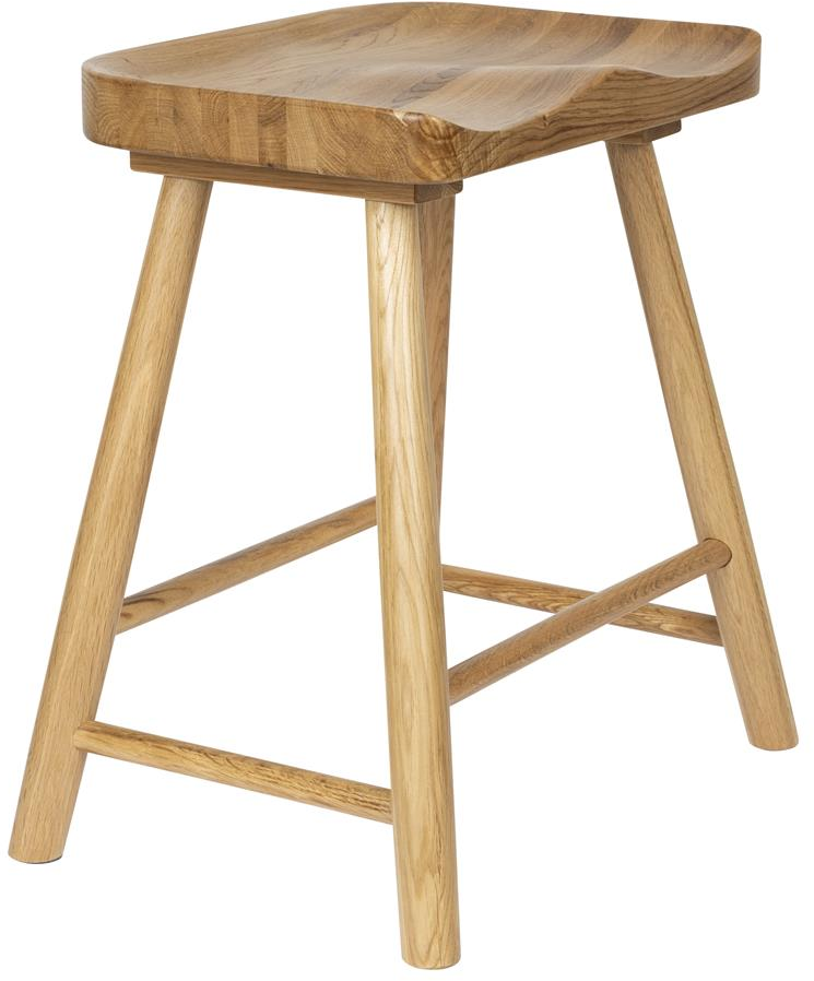 Elegant Skammel i Massivt Egetræ - Mørk Sand Finish
