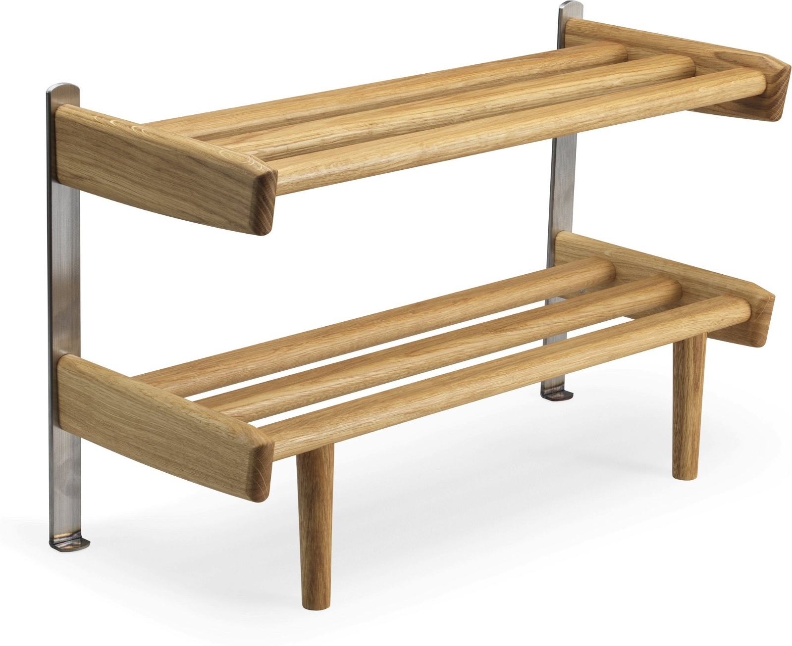 Elegant skohylde i olieret egetræ – Meja design