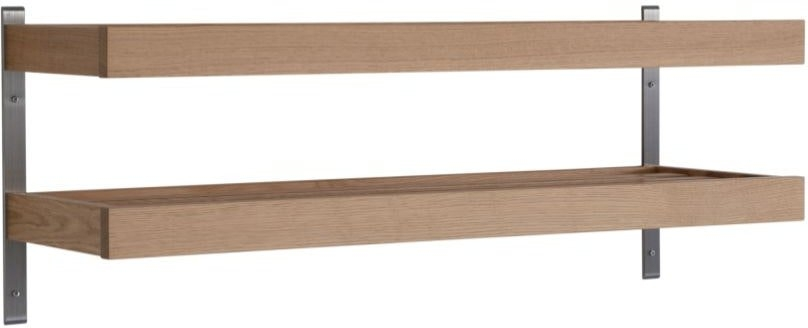 Elegant skohylde i olieret egetræ - perfekt til entréen!