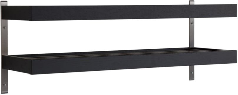 Elegant skohylde Nadja i sortbejdset egetræ - 100x29 cm
