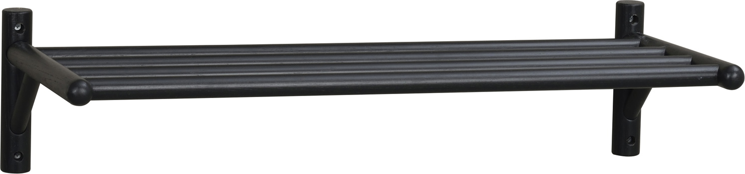 Skoreol Rowico Milford Skandinavisk Vægmonteret Skohylde Sort Lakeret Massivt Egetræ H19ã B80ã D33 Cm