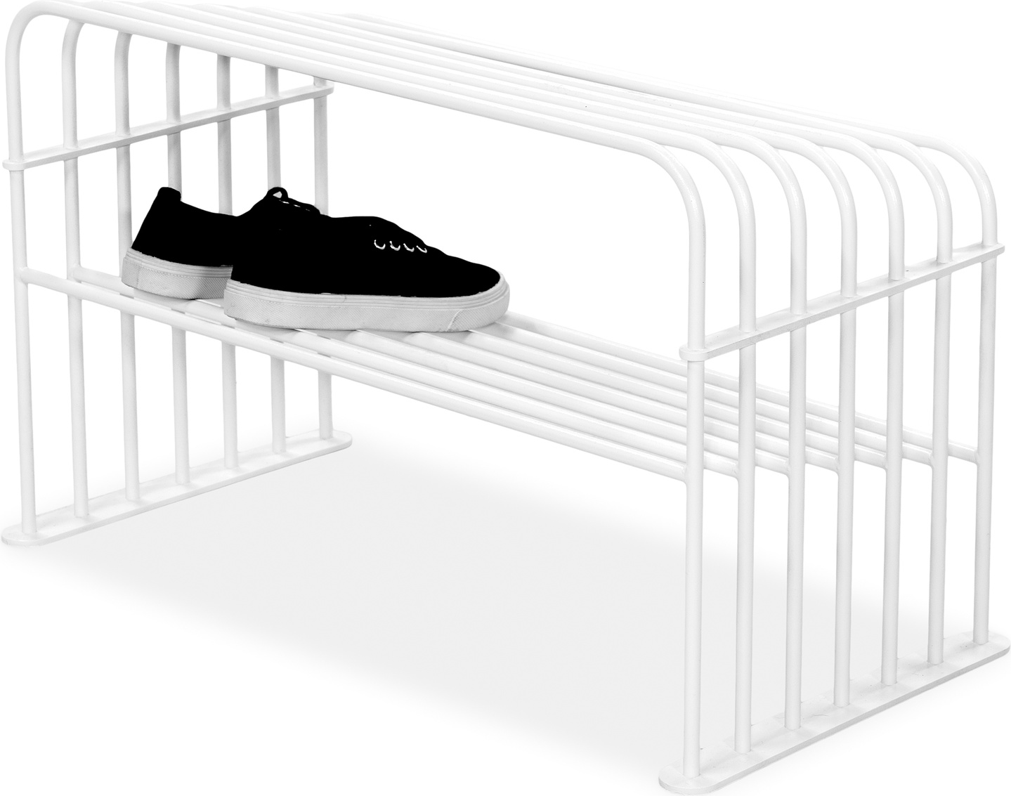 Skoreol Skohylde Spinder Design Grid Hvid Pulverlakeret Stål H40 5ã B70ã D70 Cm