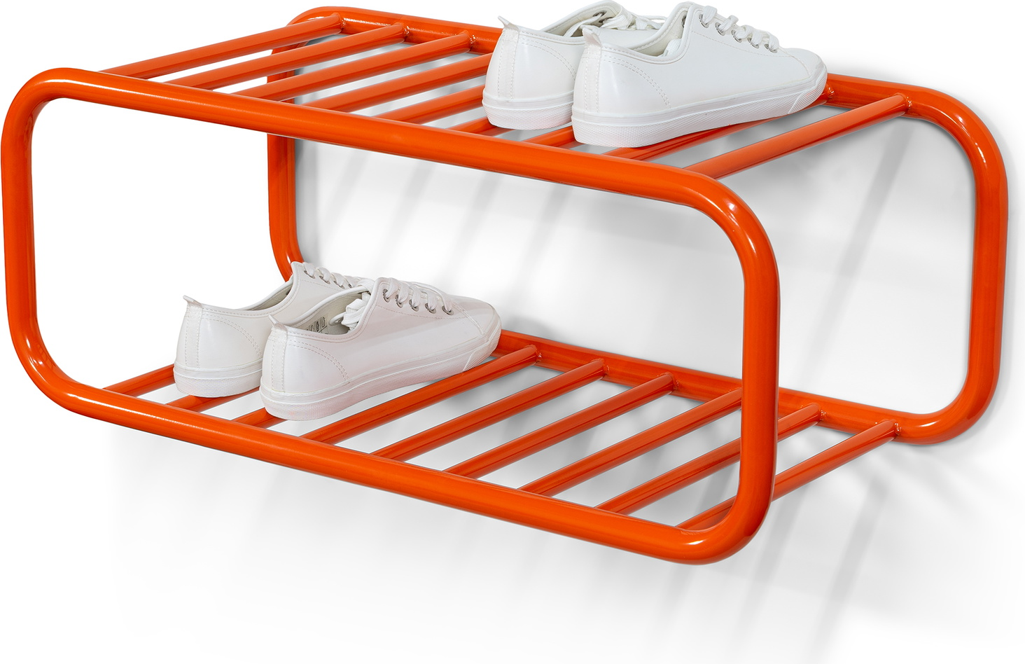 Retro Vægmonteret Skoreol i Orange Stål fra Spinder Design