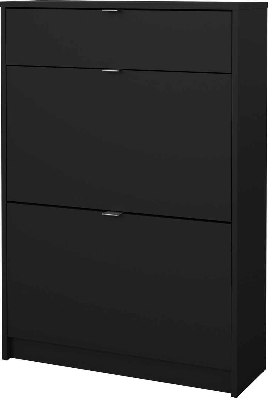 Skoskab Skoreol Vesterholm Havn   Rum   Skuffe  Mat Sort Spånplade  H101ã B70ã D24 Cm