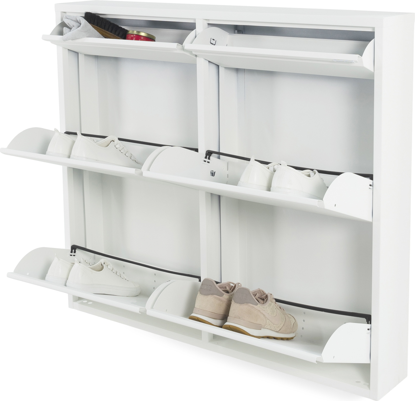 Skoskab Spinder Design Billy   Klaplåger Ultratynd 15 Cm Dybde Hvid Pulverlakeret Stål Vægmonteret