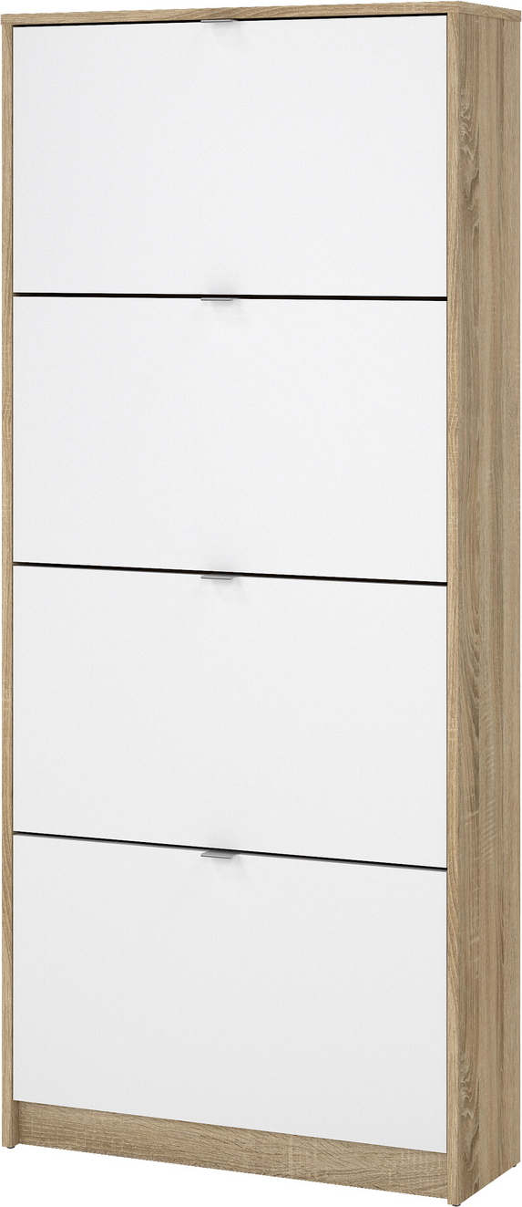 Skoskab Vesterholm Havn   Rum  Egestruktur Hvid Højglans  H162xb70xd24 Cm