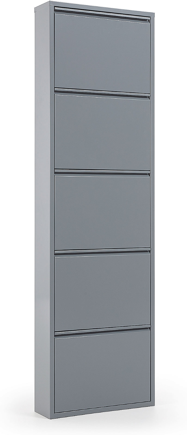 Skostativ Kave Home Ode Rum Moderne Grå Metal Skoreol H169xb15xd50 Cm