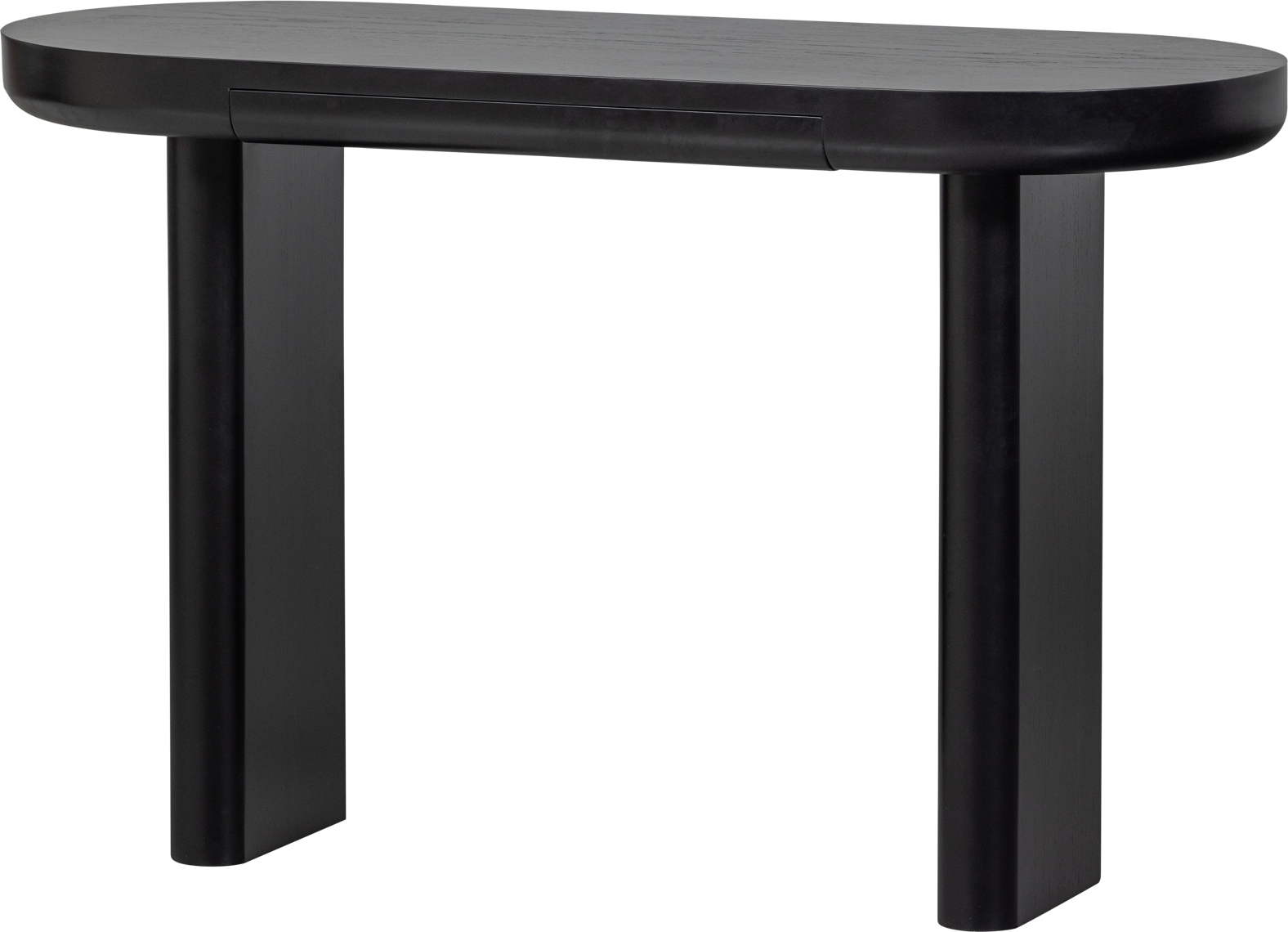 Skrive- Og Arbejdsbord Woood Collection Mael Sort Mdf Med Rå Træben B120xd50xh75 Cm
