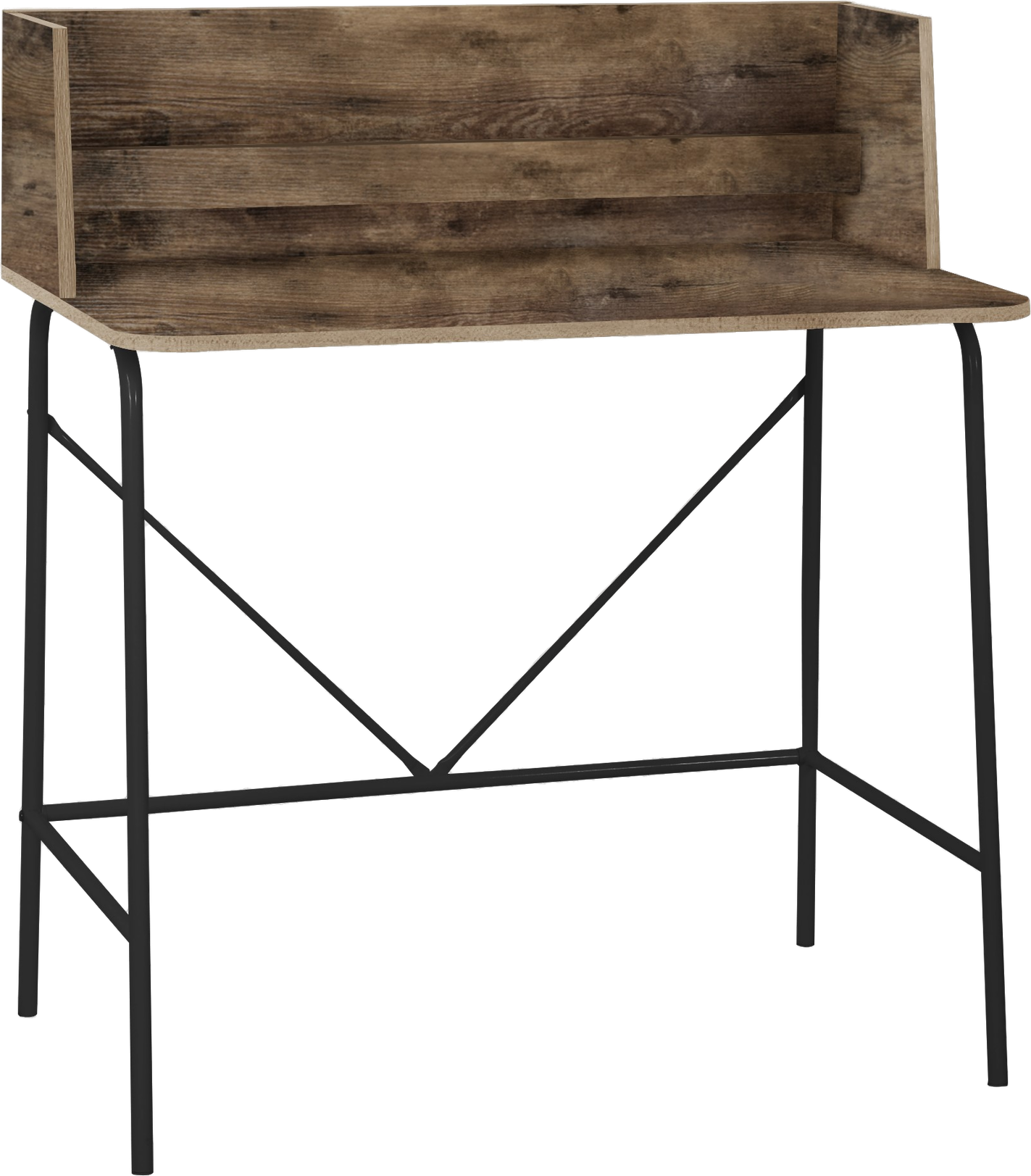Skrivebord Nordlys Furniture Houston Industrielt Natur 100ã 90ã 48 Cm Sort Epoxy Metalstel