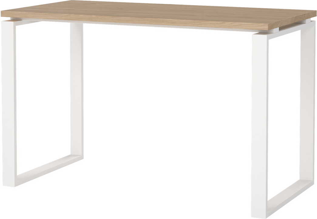 Skrivebord Vesterholm Formé  Hvid Jackson Hickory Bordplade  Stålstel  120x60 Cm  Dansk Fsc
