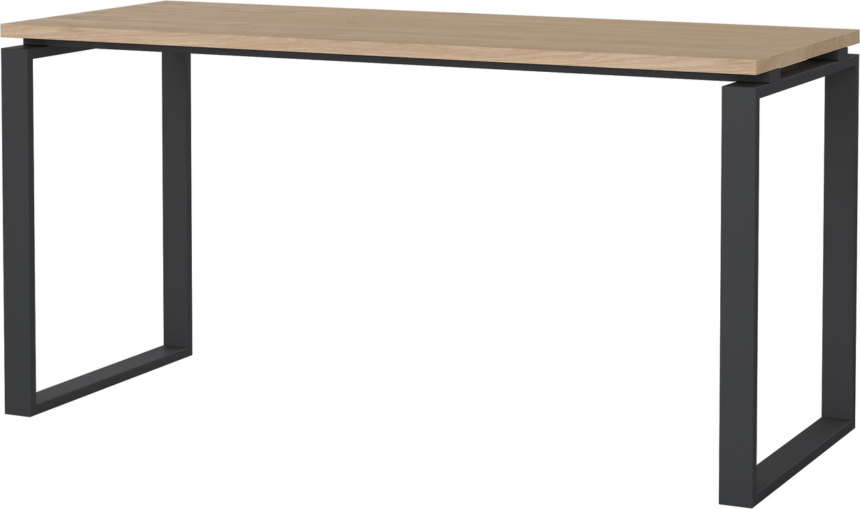 Skrivebord Vesterholm Formé 150x60 Cm Jackson-hickory Matgrå  Fsc-certificeret Træ  Stel   Matgrå Stål