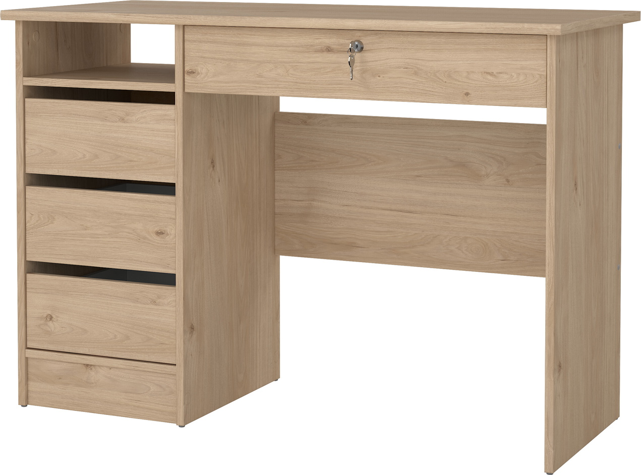Skrivebord Vesterholm Function Plus Jackson Hickory 109   49 Cm Spånplade Med Folie Låsbar Skuffe Fsc