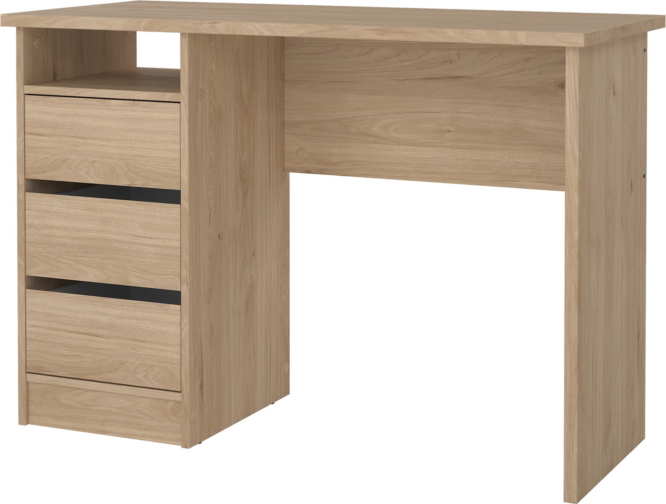 Skrivebord Vesterholm Function Plus  Jackson Hickory  110x48 5x76 Cm  Folieret Spånplade  åben Hylde    Skuffer