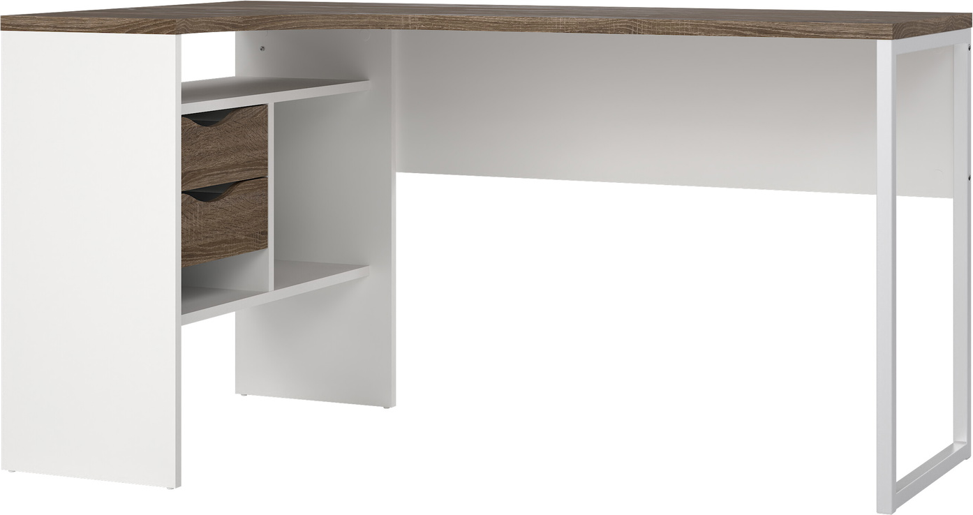 Skrivebord Vesterholm Function Plus  -formet Hjørneskrivebord Hvid Trøffel 145ã 81 Cm Fsc