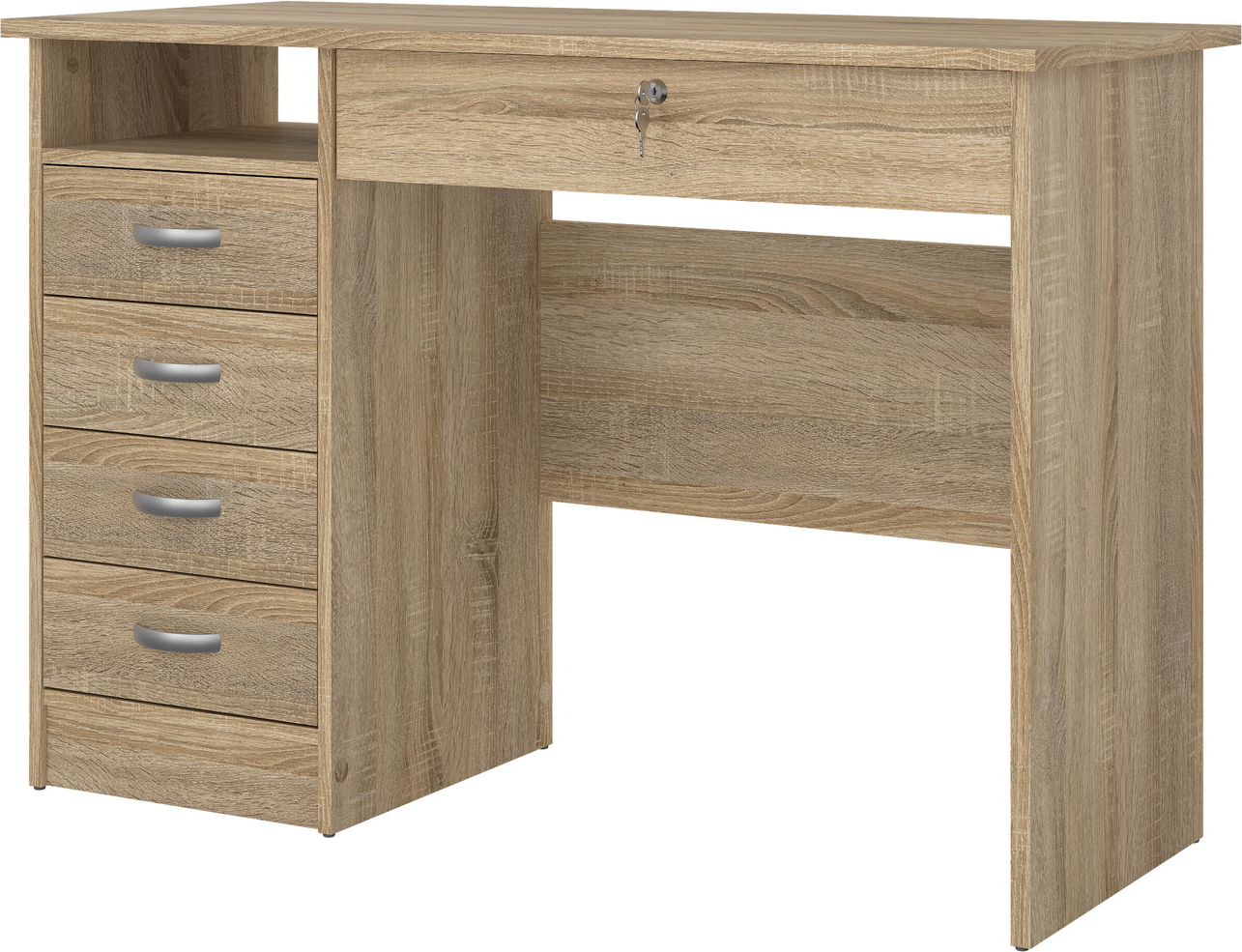 Skrivebord Vesterholm Function Plus   Natur Egefolie    Skuffer Med Lås  Fsccertificeret  Kompakt 109ã 49 Cm