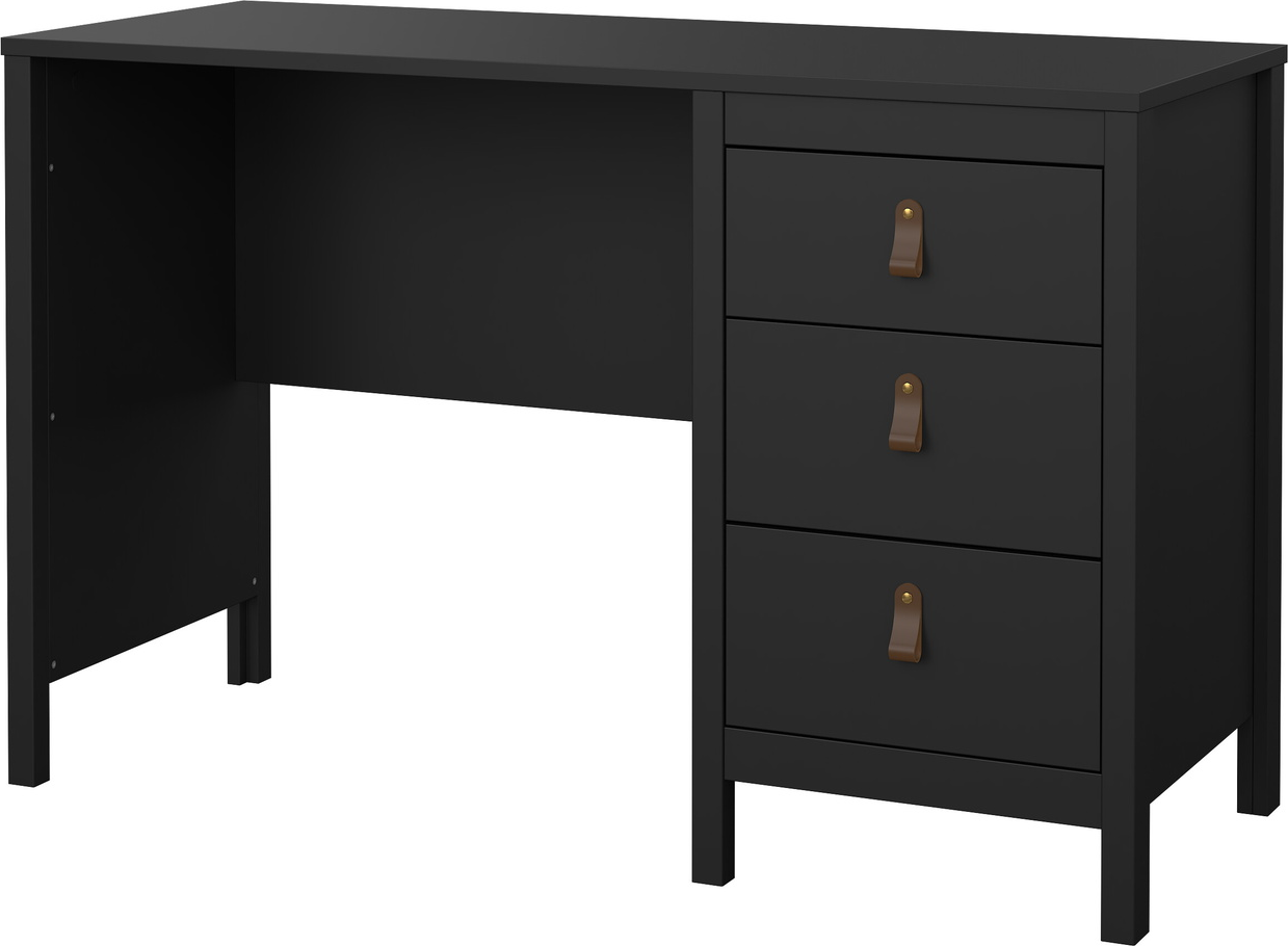 Skrivebord Vesterholm Lunor    Skuffer  Mat Sort  B120   D48 Cm  Fsc  Produceret   Danmark