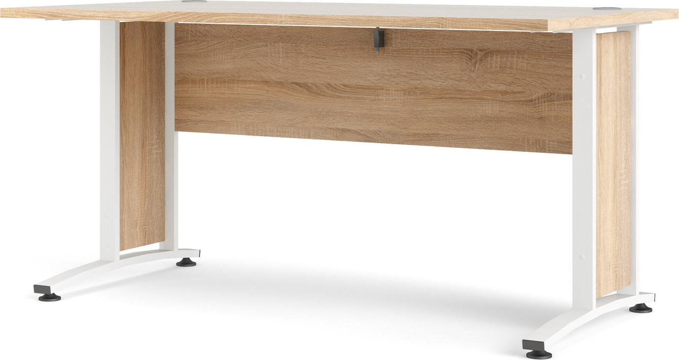 Skrivebord Vesterholm Prima 150x80 Cm Natur Hvid Spånplade Folie   Ben Stål Plast Fremstillet   Danmark