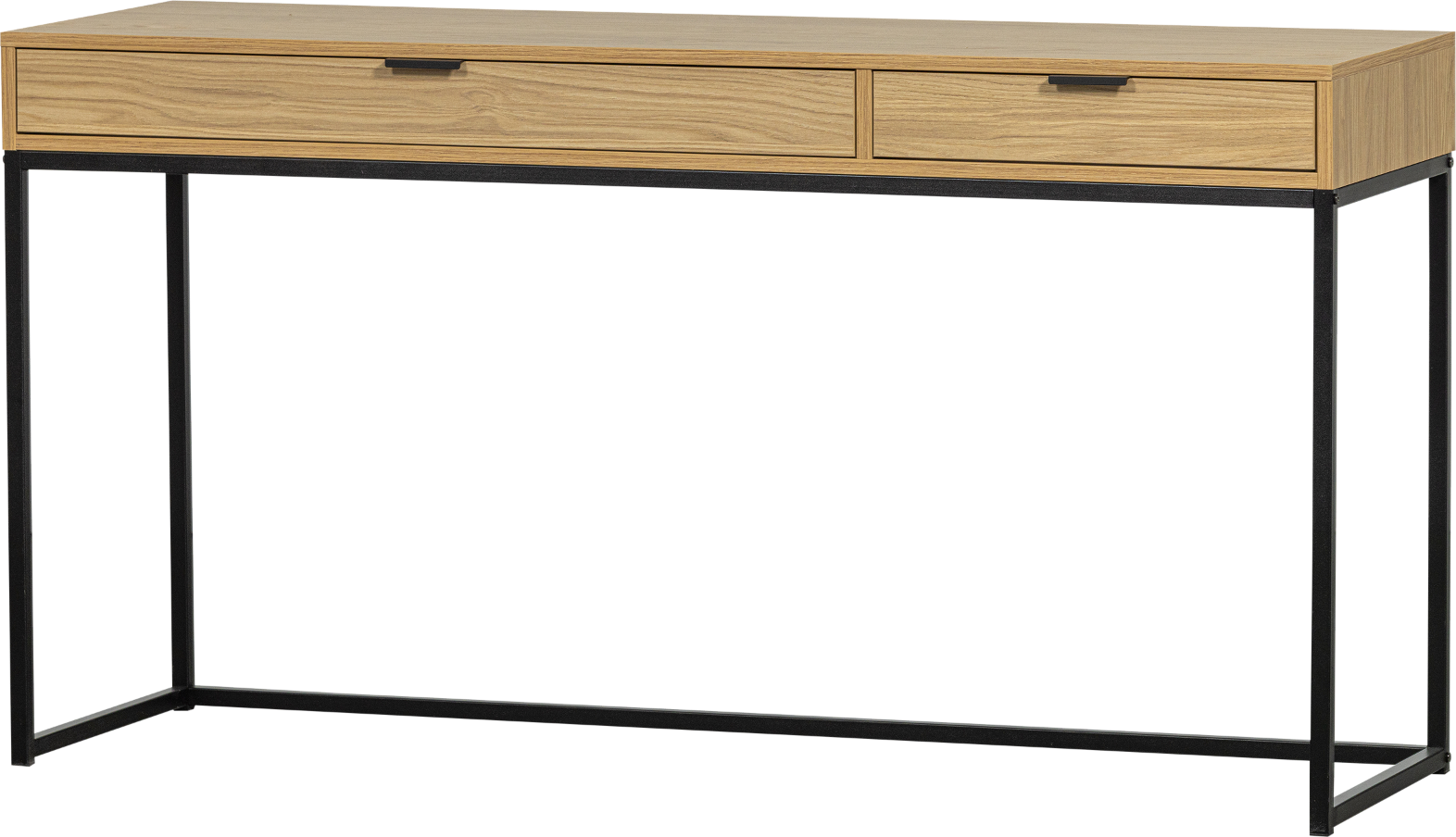 Skrivebord Woood Silas Egetræ Melamin Natur 140x44x74 Cm Med   Skuffer