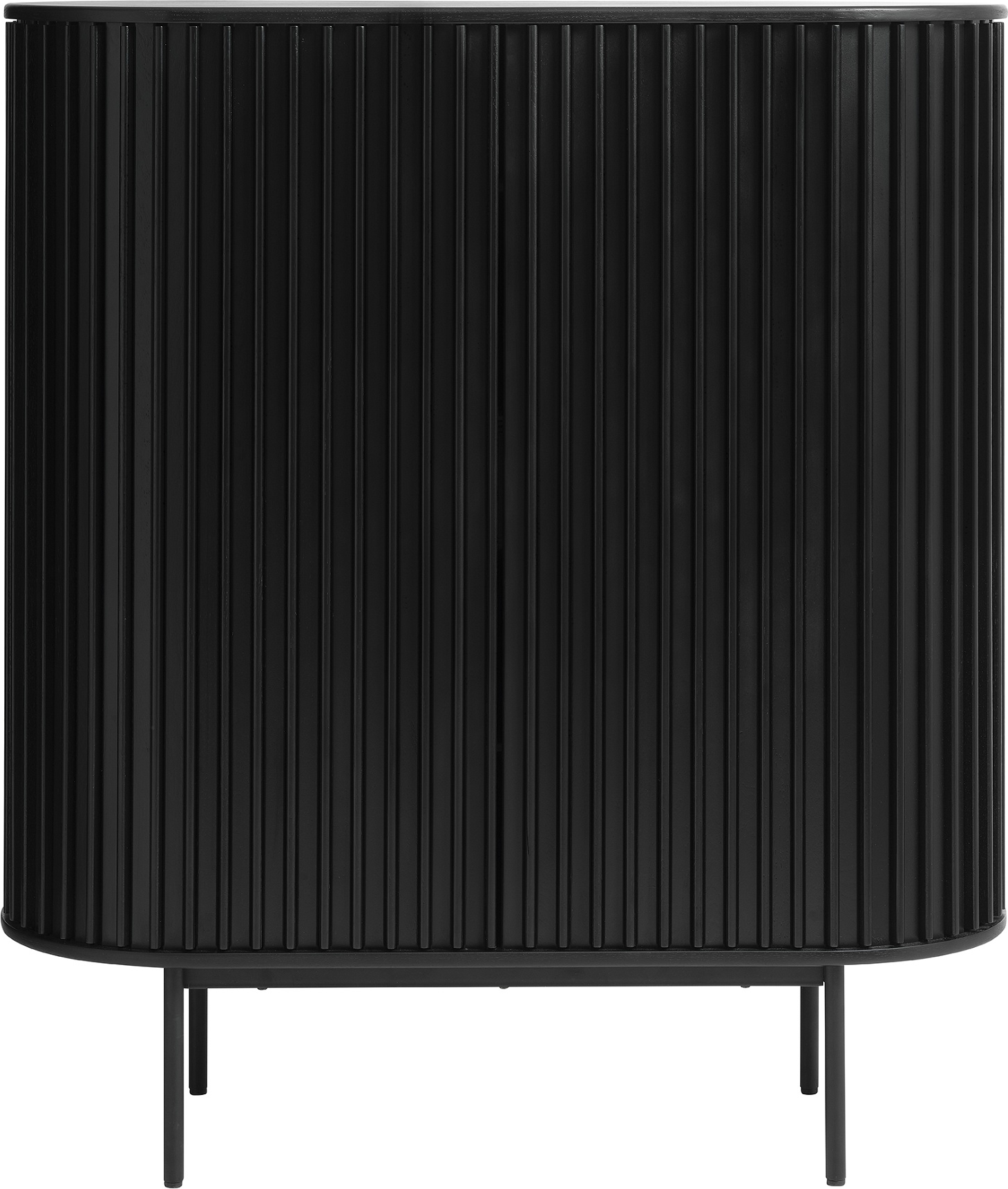 Skydedørsskab Nordique Design Siena Sort 125x110x45 Cm