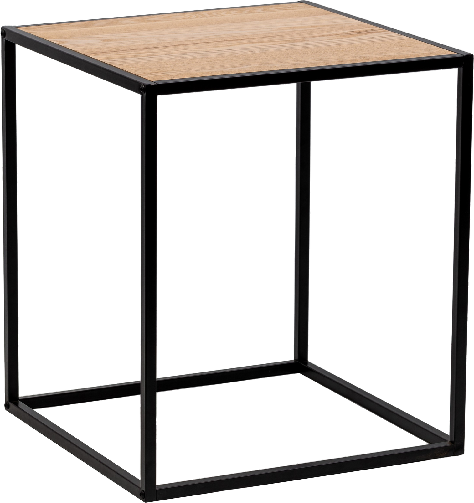 Småbord Hagen Fra Nordlys Furniture   Sidebord   Brun Naturtræ Med Sort Metalstel H52ã B45ã D45 Cm