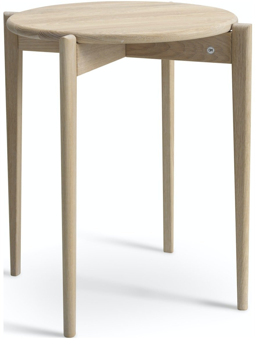 Elegant Tilia småbord i hvidoileret egetræ – Ø51 cm