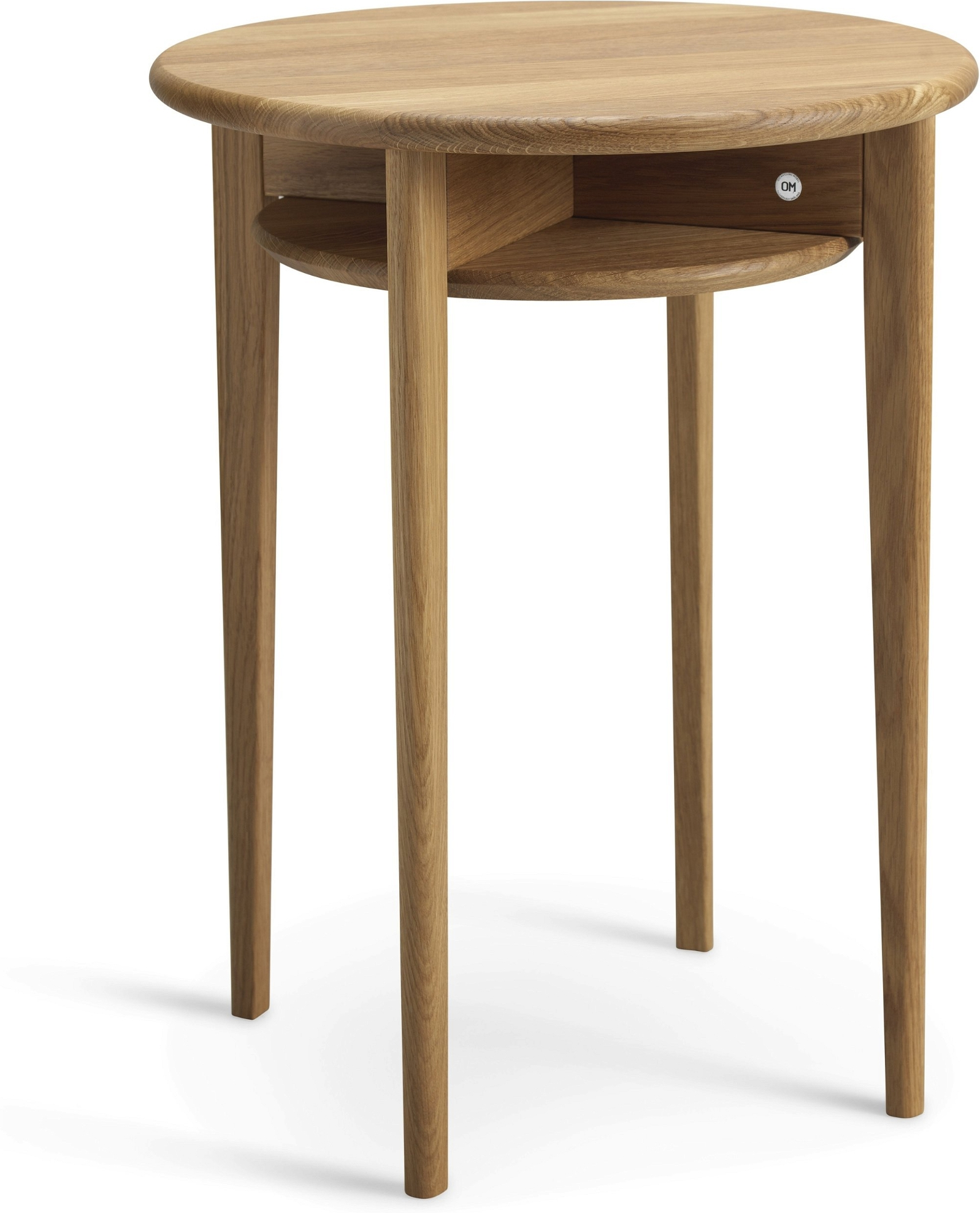 Elegant Rundt Småbord i Massivt Egetræ - Stilsikkert Design