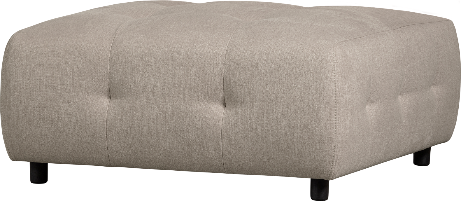 Sofa Skammel Woood Louis Modulær Fladvævet Polyester Lysegrå 90x90x43 Cm