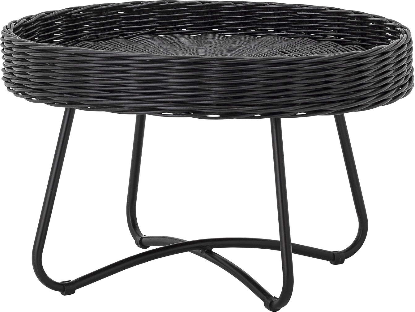Sofabord Hattie i Sort Rattan - Elegant Loungebord Ø60 cm