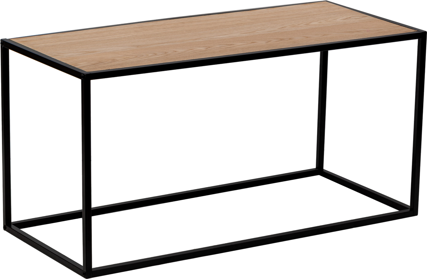 Sofabord   Kaffebord Monroe Fra Nordlys Furniture   Træ Og Sort Metalramme H45   B90   D40 Cm