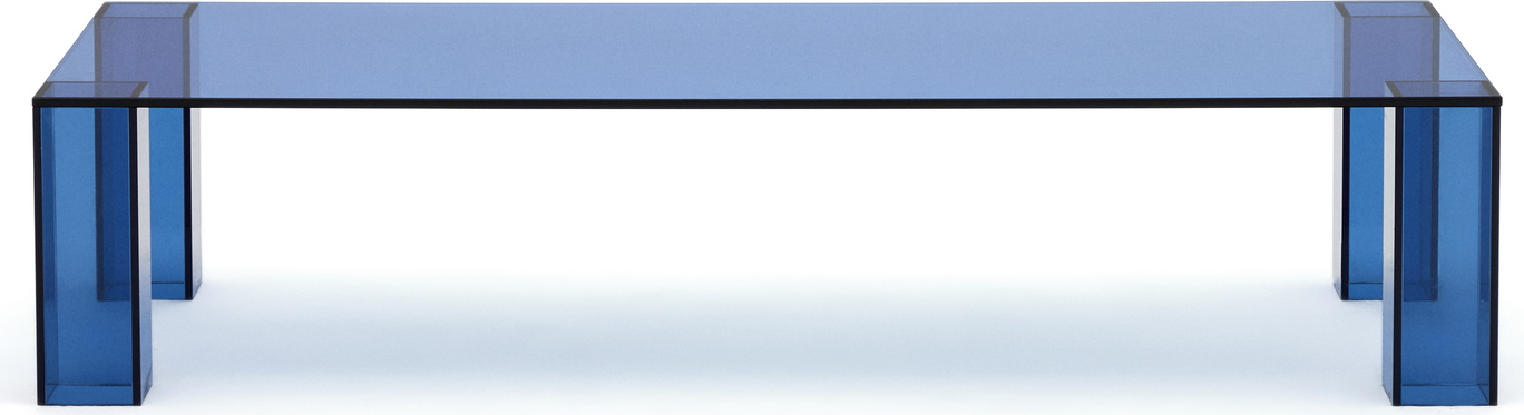 Sofabord Kave Home Adularia i Blåt Hærdet Glas 140 cm