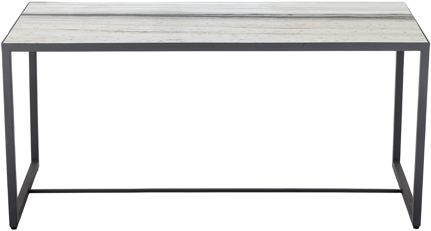 Sofabord Loungebord Bloomingville Ines Hvid Marmor Sort Jern 100x46 Cm