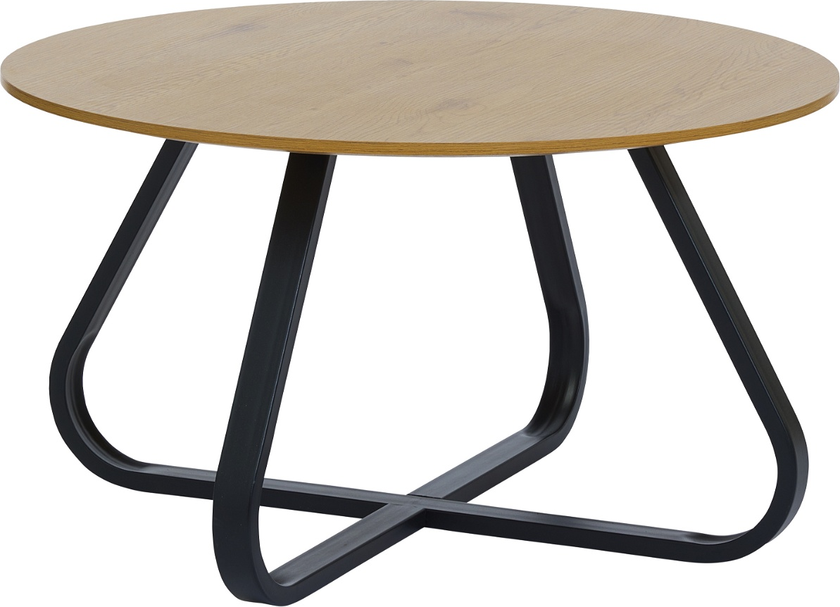Sofabord Nordique Design Cesura Loungebord Natur Sort Egetræ Metal 80x80x45 Cm